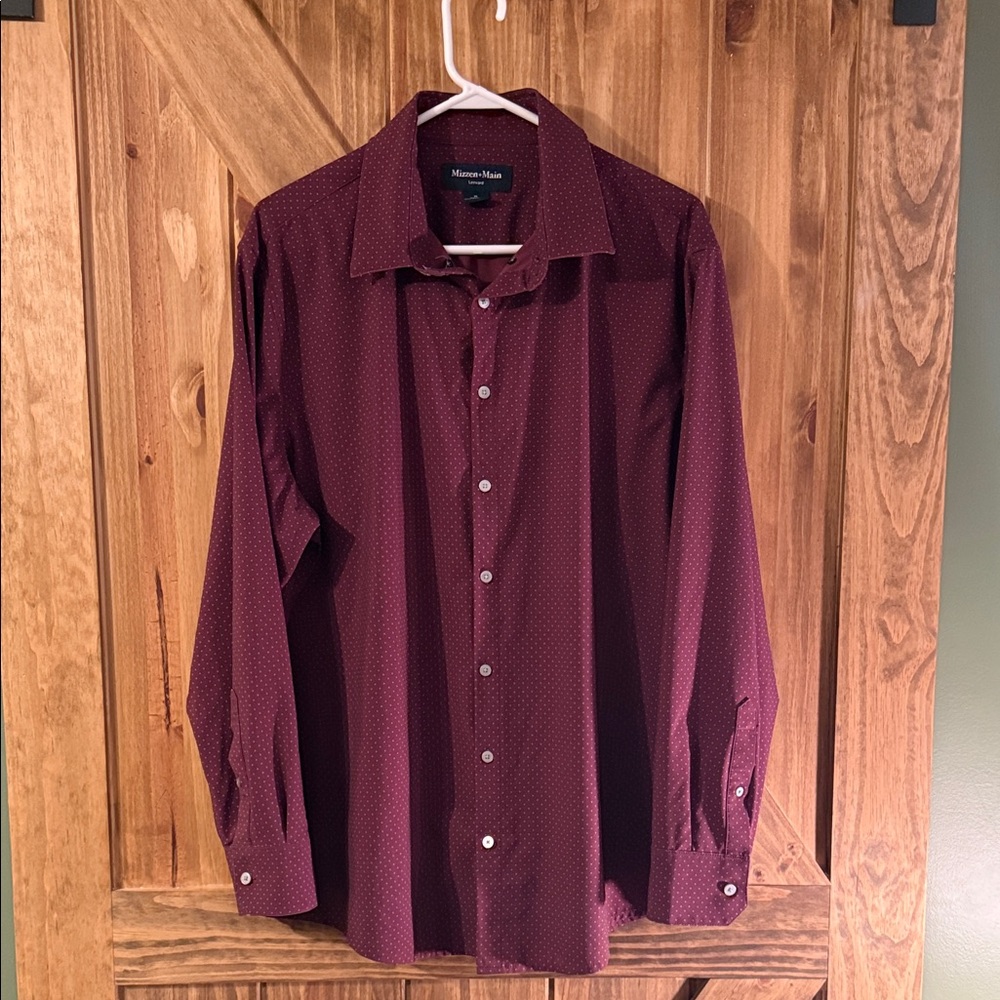 Mizzen+Main Burgundy Dress Shirt
